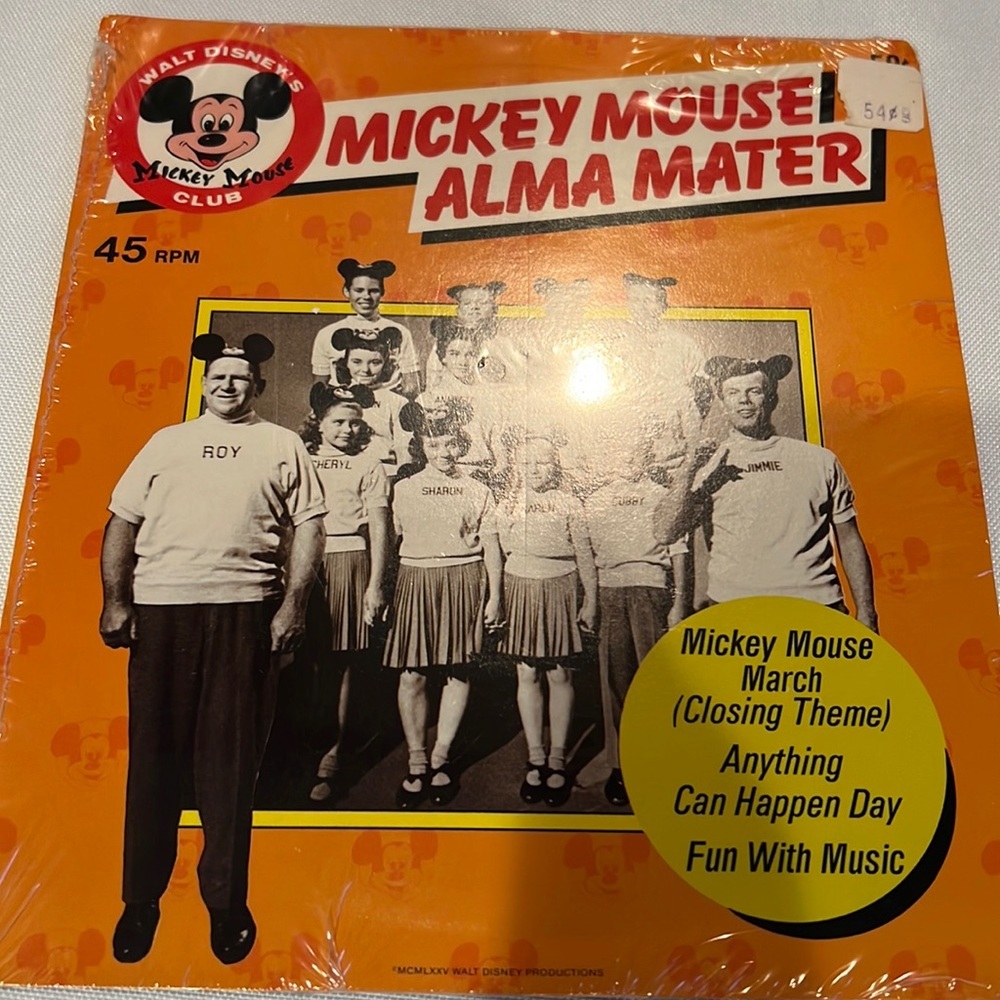 Walt Disney’s Mickey Mouse club Mickey Mouse Alma mater 45 RPM new old stock